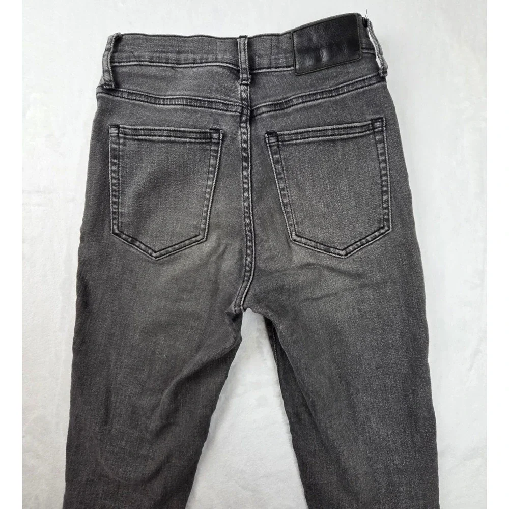 Everlane Womens 25 Tall Charcoal Gray High Rise Skinny Jeans‎ Denim RN139393